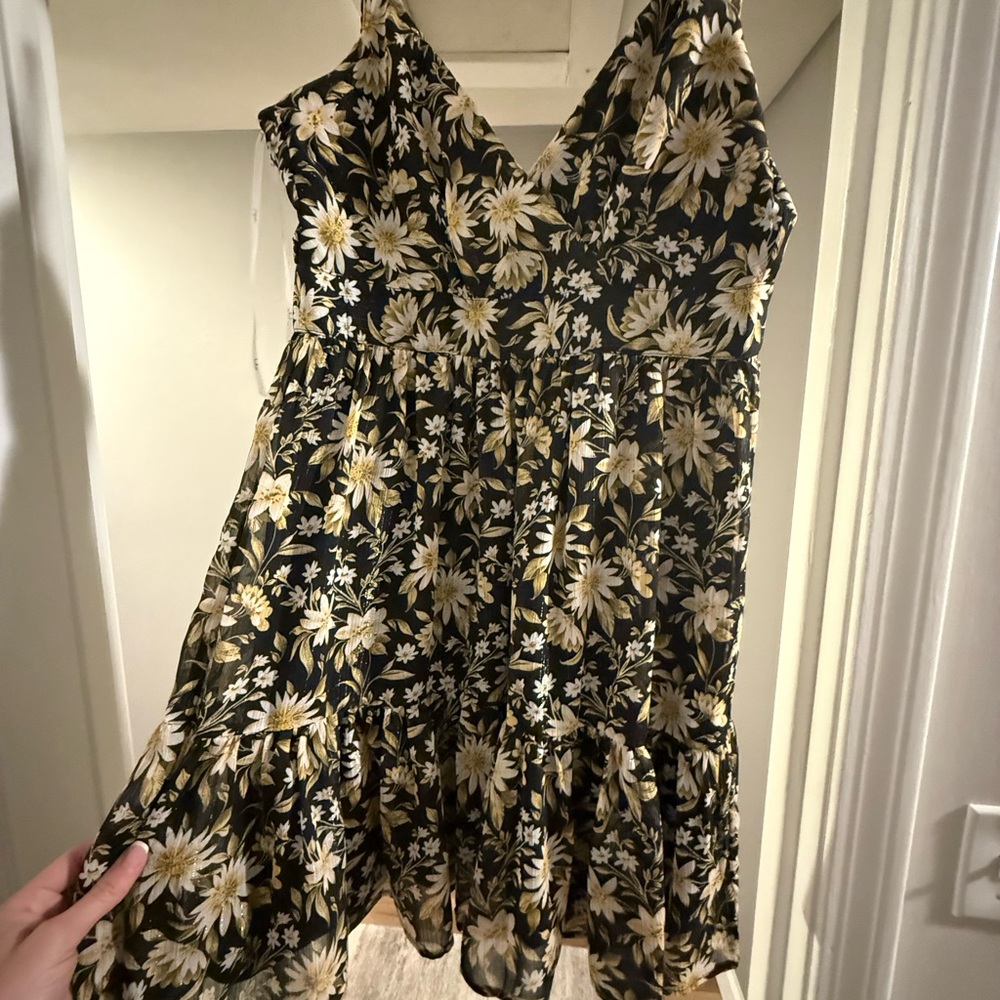 Lulu's Black and White Floral Mini Dress